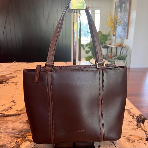 Burberry Dark Leather Nova Check Interior Tote - Picture 10 of 12